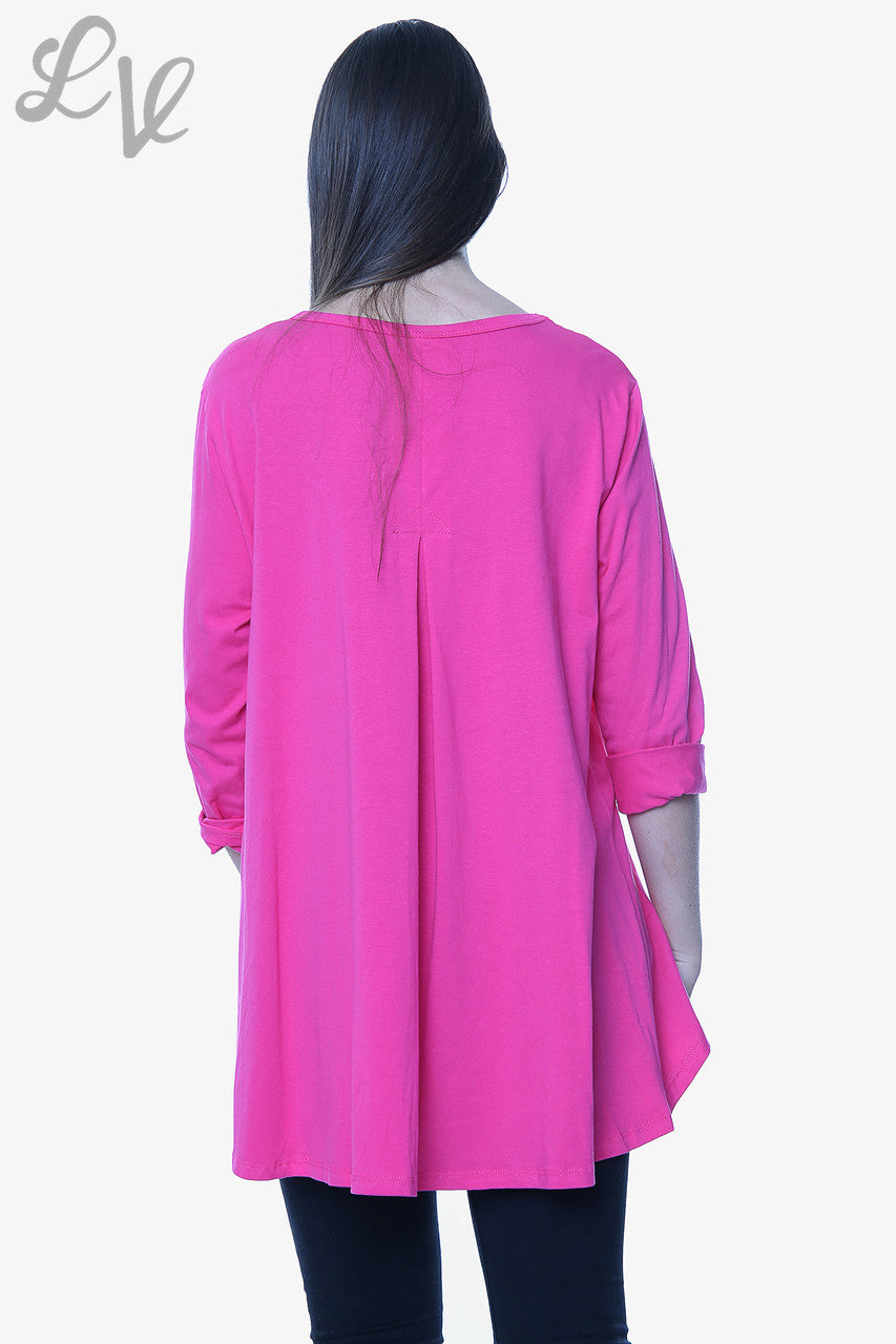 Dames Effen Swing Top Cerise Stukprijs € 9,99