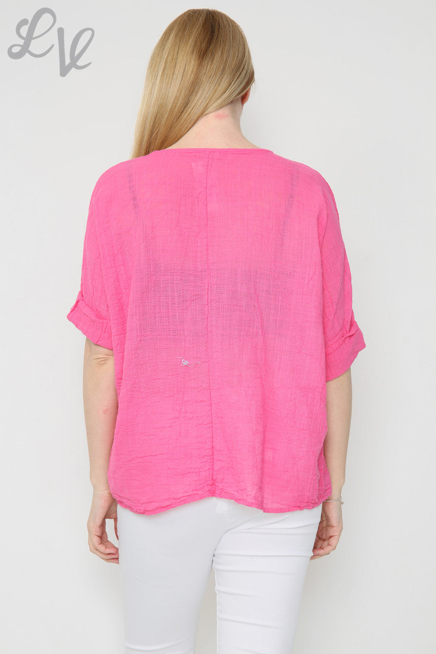 Damesfolie Blad Ontwerp Top Cerise