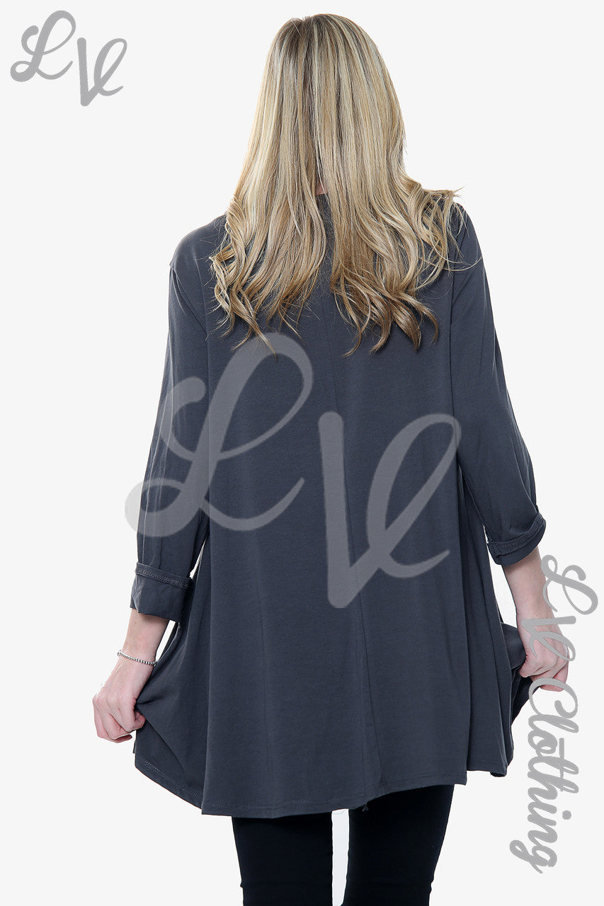 Ladies Plain Swing Top Charcoal Unit Price WAS 8.99 NOW £3.99