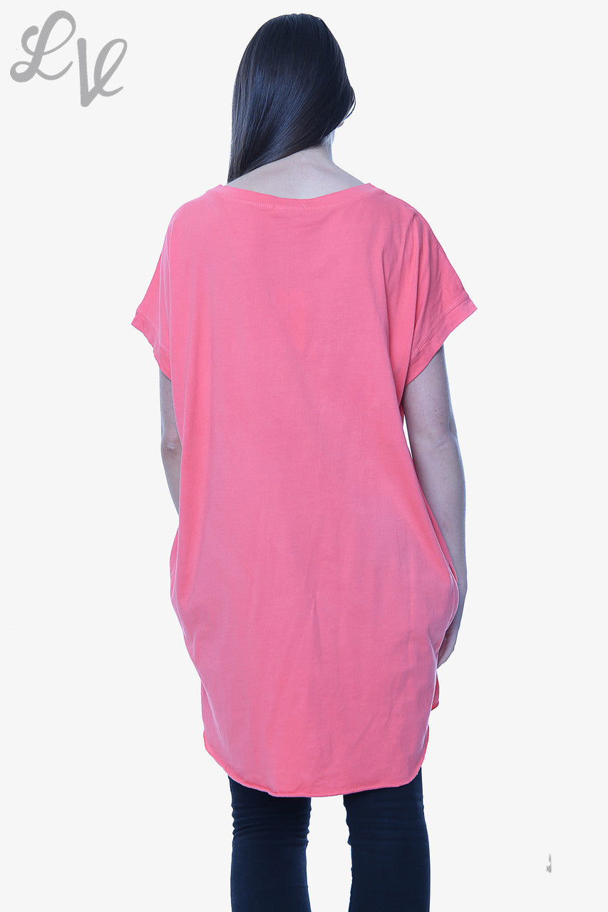 Ladies Nice Slogan Top Coral Unit Price £6.99