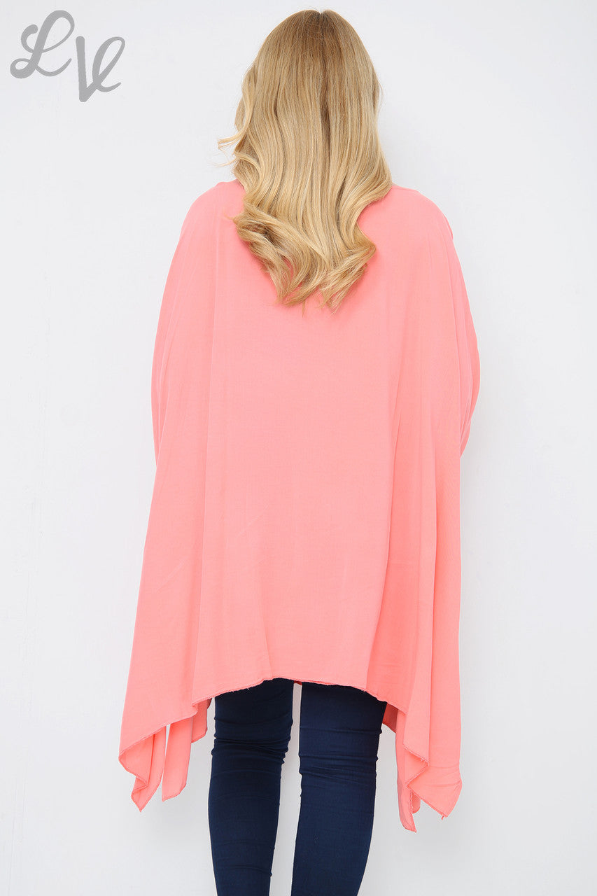 Dames Fluwelen Batwing Top Koraal Stukprijs €8,99