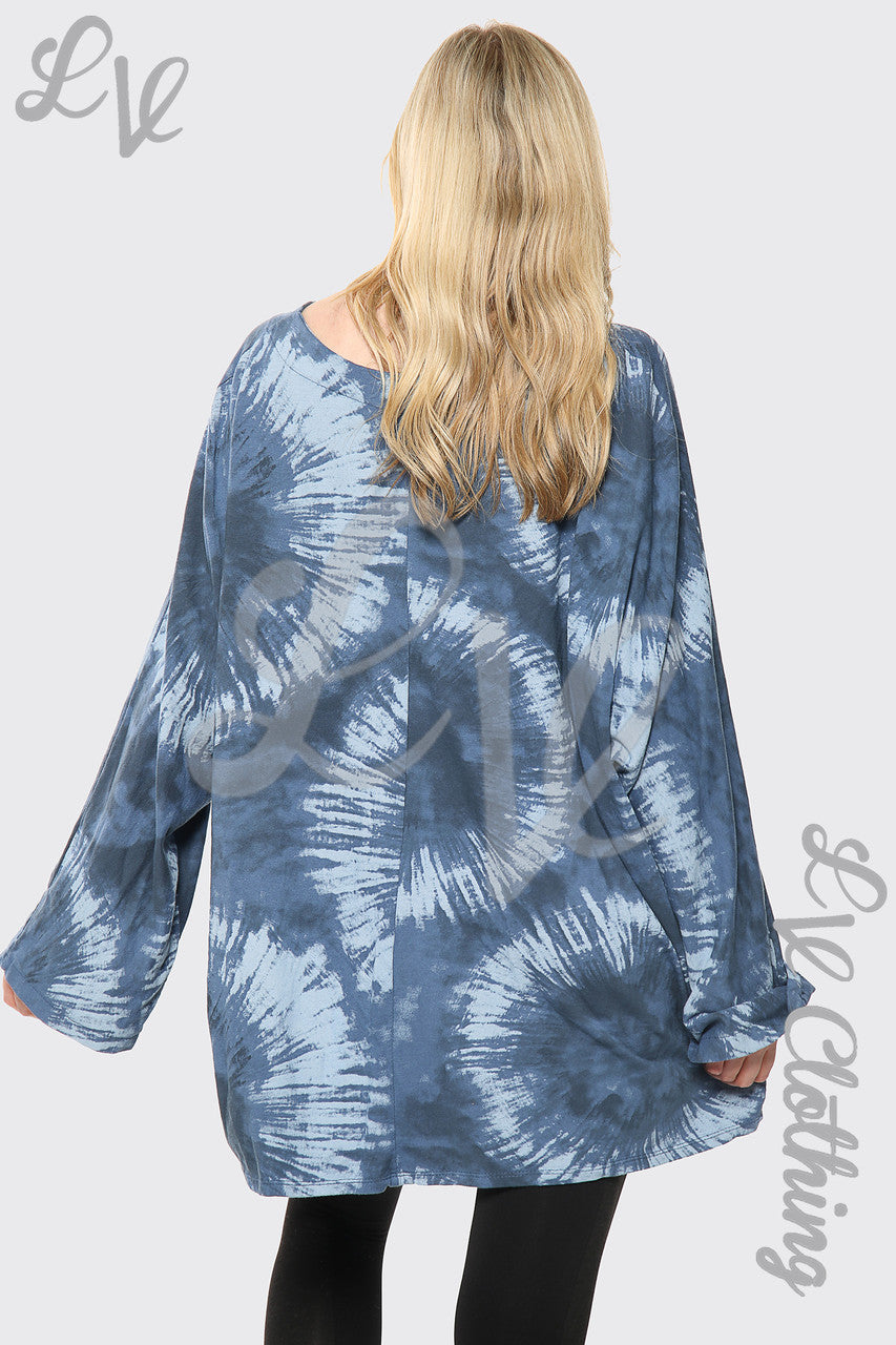 Dames Tie Dye Print Baggy Top Jeans Stukprijs € 11,99