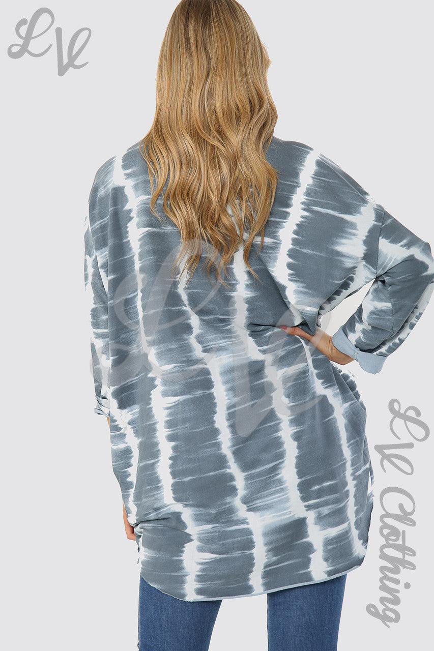 Ladies Tie Dye Print Sweatshirt Top Denim - Unit Price £14.99