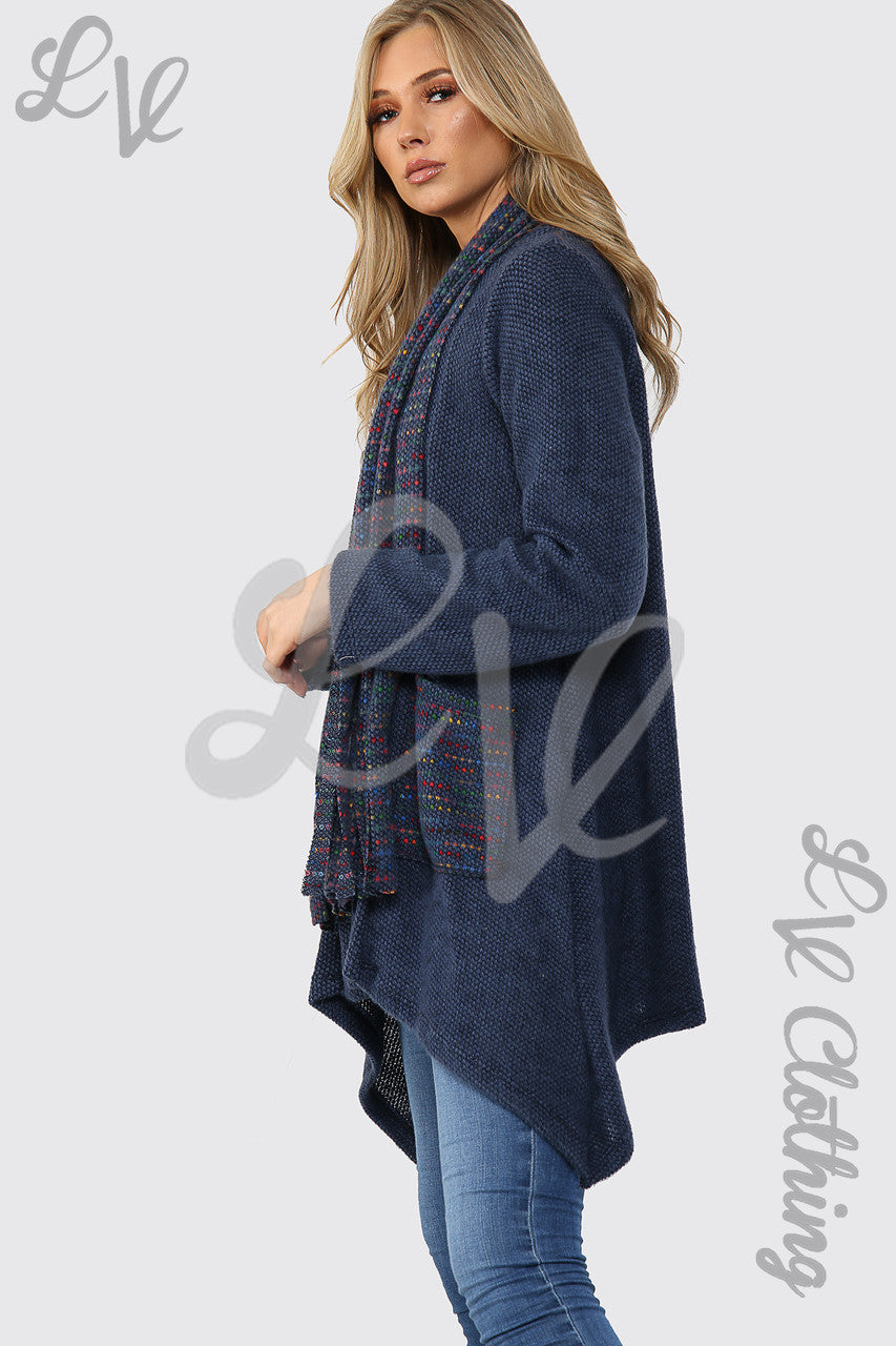 Dames gebreide tuniek trui met sjaal spijkerstof £11,99£12,99
