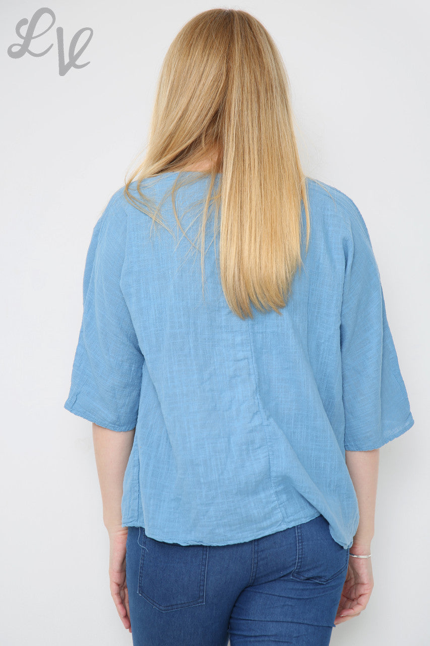 Ladies Double Foil Heart Top Denim Unit Price £7.99