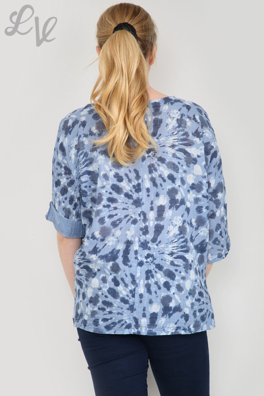 Ladies Tie Dye Print Simple Top Denim Unit Price £7.99
