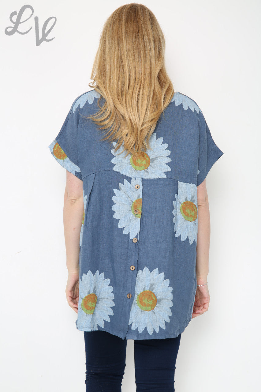 Dames Daisy Top met Knoopsluiting achterkant Jeans Eenheidsprijs € 10,99