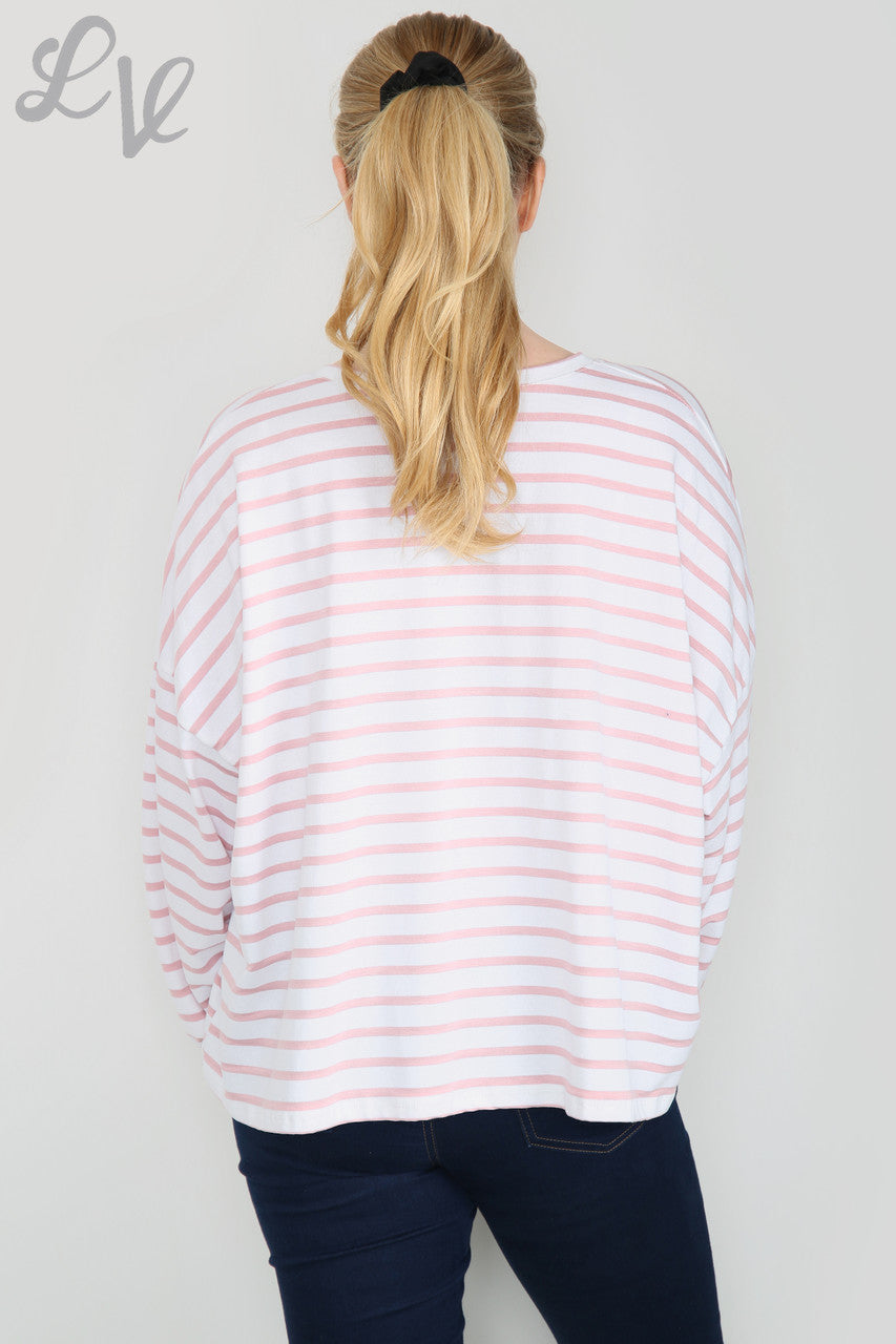 Dames Mademoiselle Sterren T-shirt Dusty Pink Stukprijs WAS £9.99 NU £5