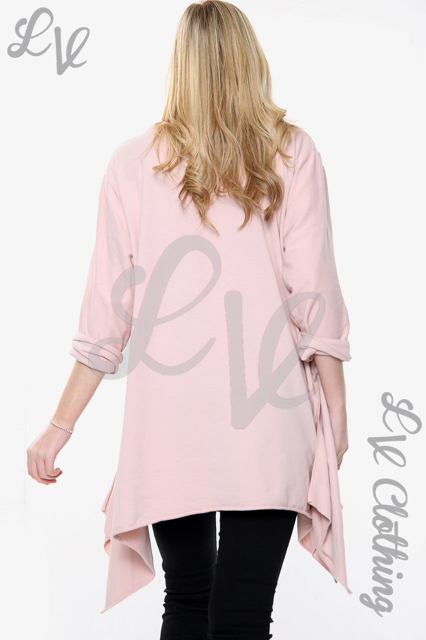 Dames sweatshirt met gedrapeerde zoom en ritsdetails Oudroze Prijs WAS €11,99 NU €5,99