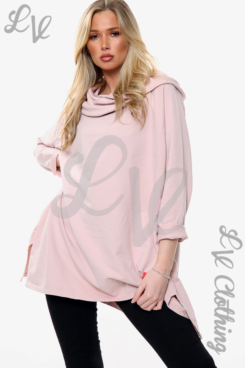 Dames Sweatshirt met Gedrapeerde Schouder Stoffig Roze Stukprijs € 15,99