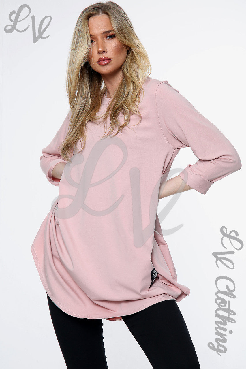Dames Effen Swing Top Stoffig Roze Prijs Per Stuk WAS € 8,99 NU € 3,99