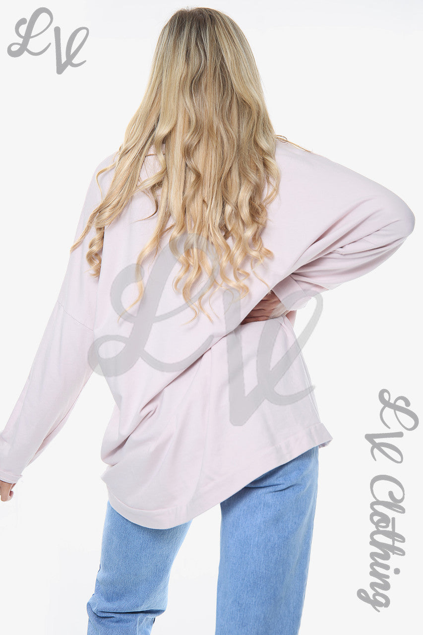 Dames Diamanten Sterren Sweatshirt Top Stoffig Roze Stukprijs WAS €13,99 NU €6,99