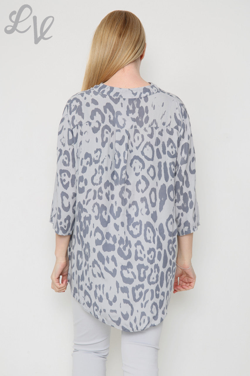 Dames Blouse met dierenprint Grijs Prijs per eenheid €8,99