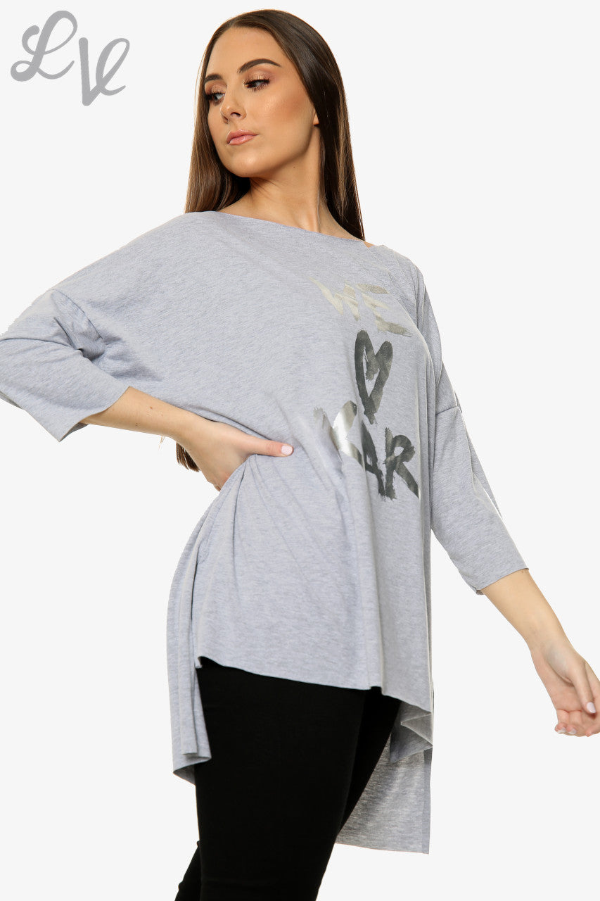 Dames 'We Love Karl' Top met folieprint Grijs Stukprijs WAS €5,99 NU €2,99