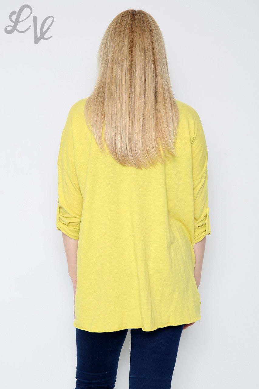 Ladies Sequin Star Detail Top Mustard Unit Price £8.99