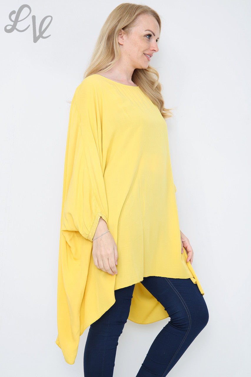 Dames Vlinder Mouw Top Mosterdstukprijs £8.99