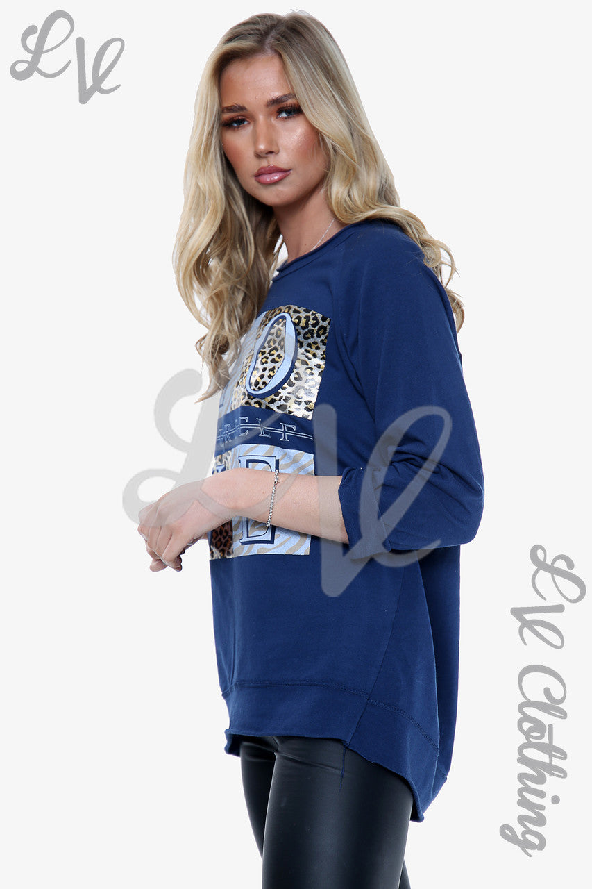 Ladies 'Love yourself' Graphic Top Navy Unit Price WAS £11.99 NOW £5.99