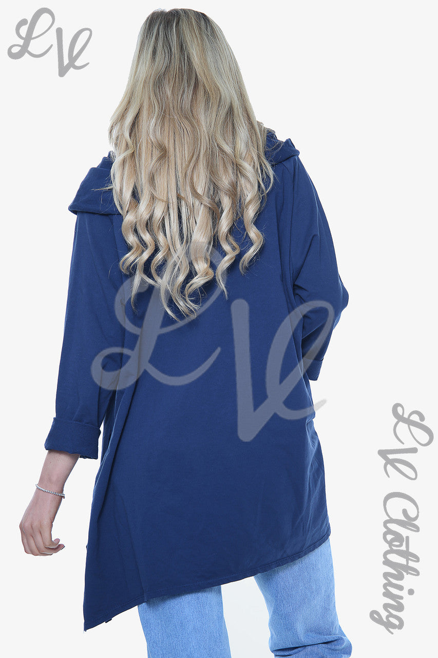 Dames Sweatshirt met Gedrapeerde Schouders Marineblauw Prijs per eenheid € 15,99