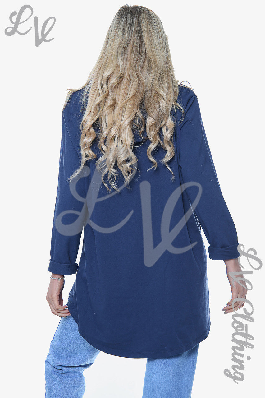 Dames Dimante Love Heart Top met Capuchon Navy Stukprijs WAS € 14,99 NU € 7,49