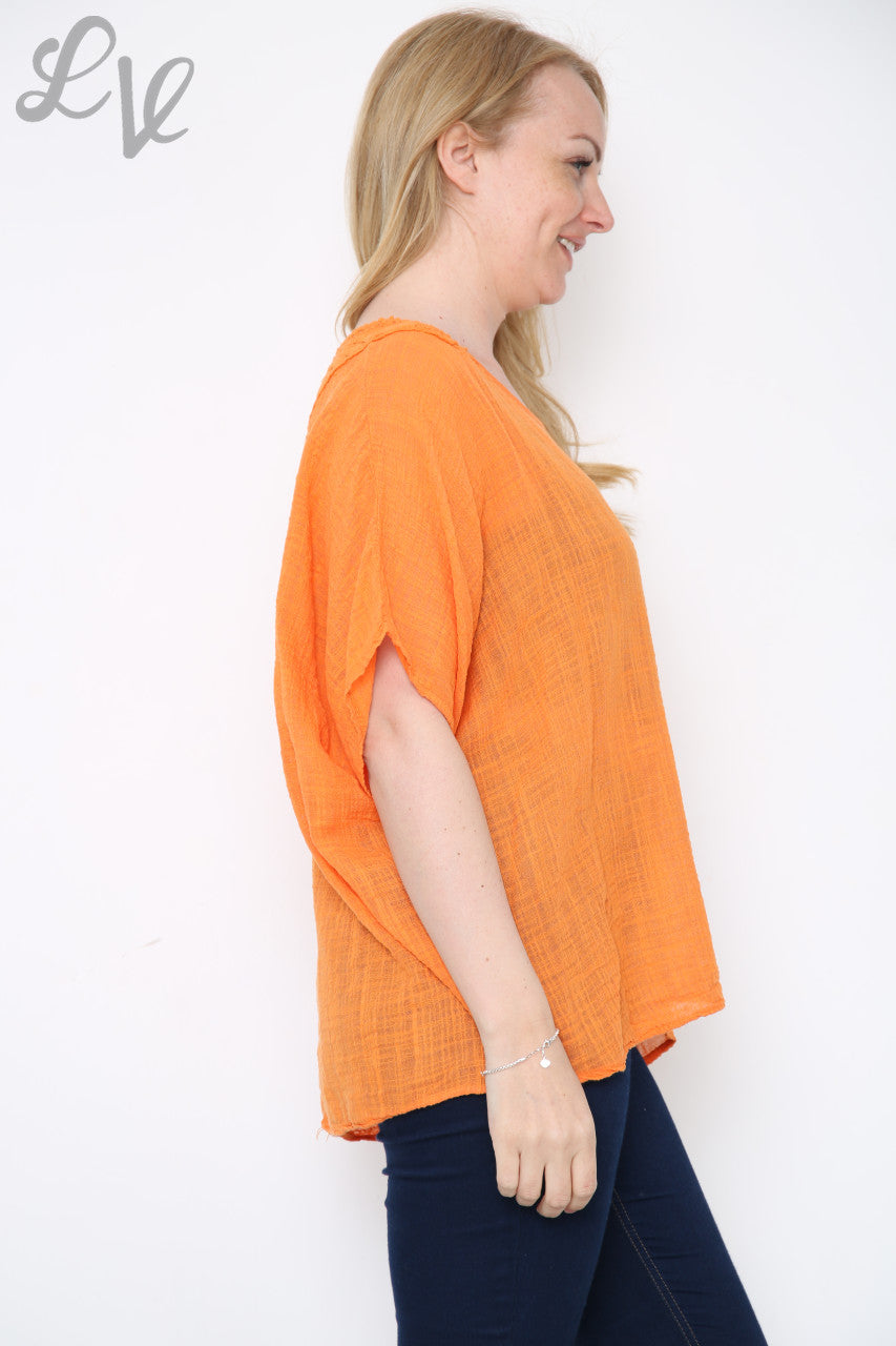 Dames Gehaakte Top Met Open Rug Oranje