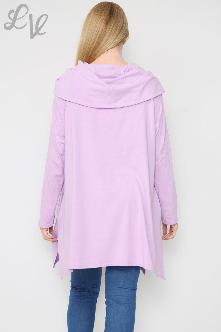 Dames Sweatshirt met Gedrapeerde Schouders Paars Per Stuk WAS €13,99 NU €6,99