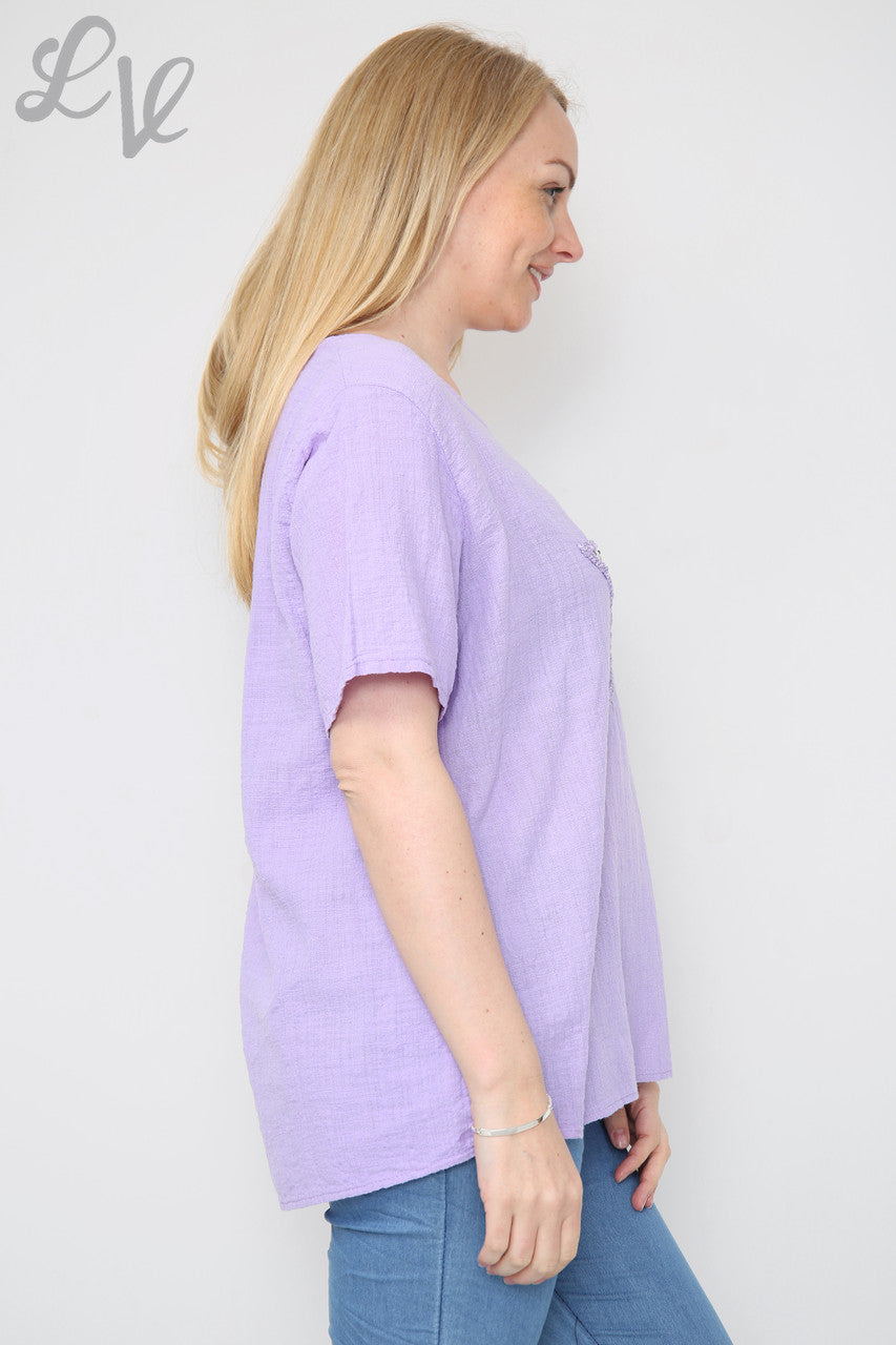 Dames Star Pailletten Top Paars Stukprijs € 8,99