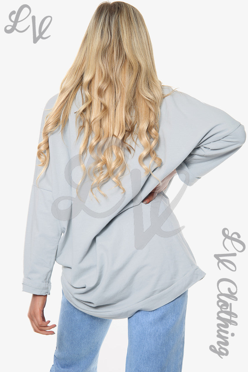 Ladies Dimante Stars Sweatshirt Top Silver Unit Price WAS £13.99 NOW £6.99