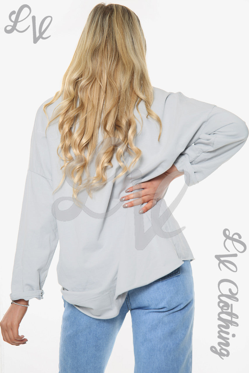 Dames Sequin Shimmer Hart Top Zilver Stukprijs WAS €11,99 NU €5,99