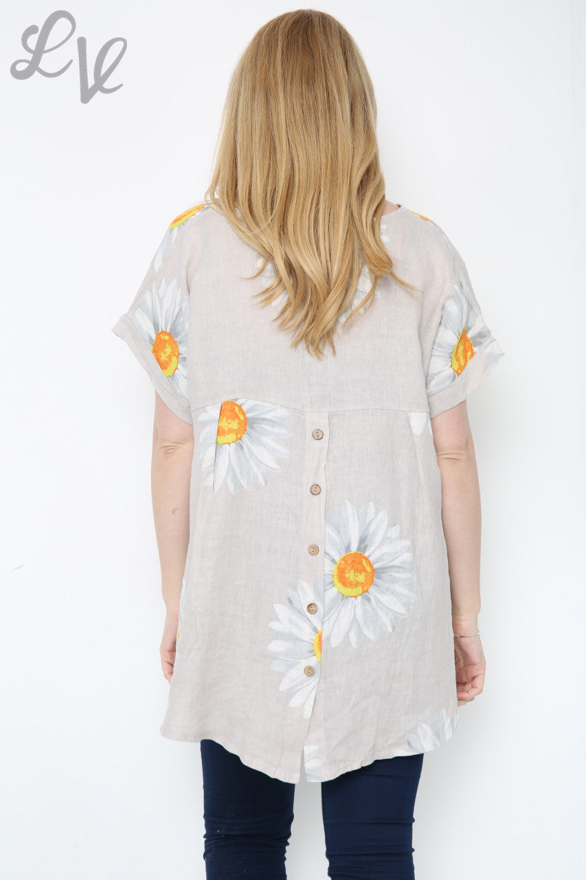 Dames Daisy Top met Knoopsluiting op de Rug Steen Eenheidsprijs € 10,99