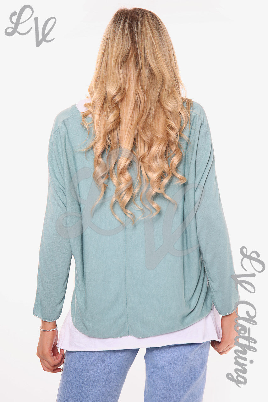 Dames Mooie Slogan 2-laags Top Tiffany Eenheidsprijs €10,99