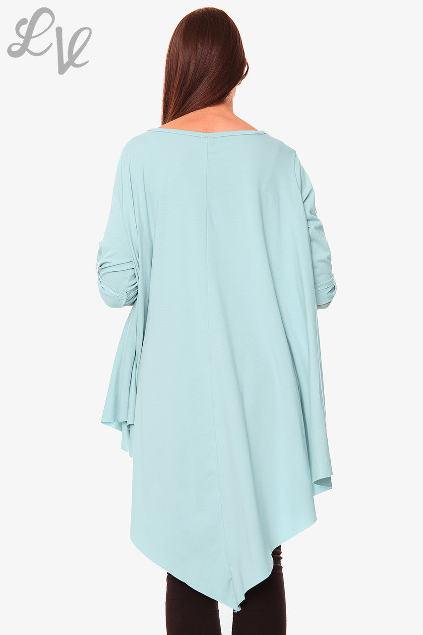 Dames Effen Asymmetrische Top Tiffany Prijs per stuk € 9,99