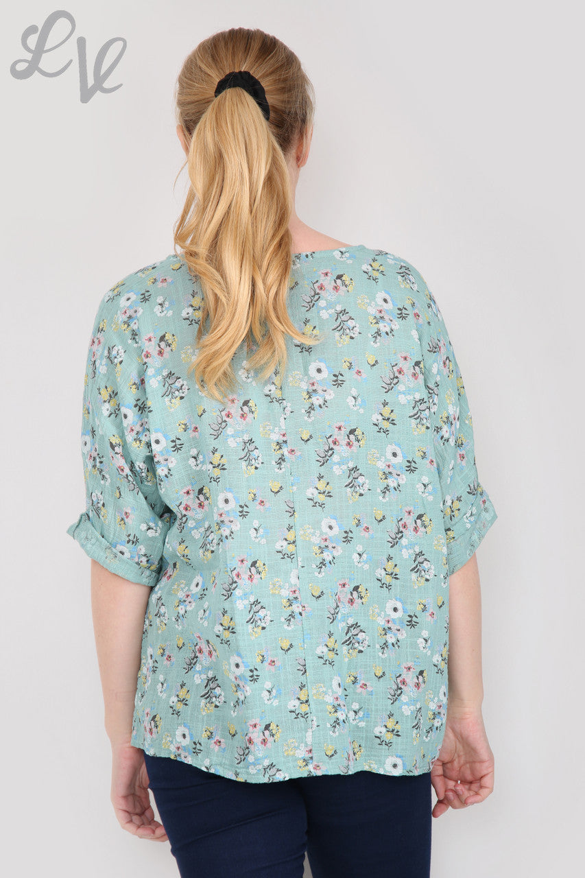 Ladies Ditsy Flower Print Simple Top Tiffany Unit Price £7.99