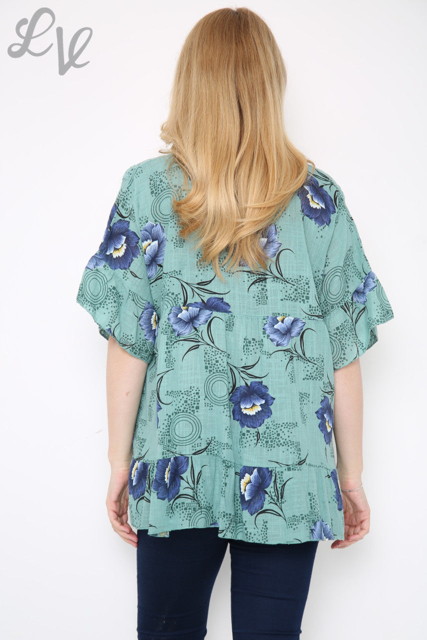 Damesblad Bloemenprint Top Tiffany Stukprijs €7,99