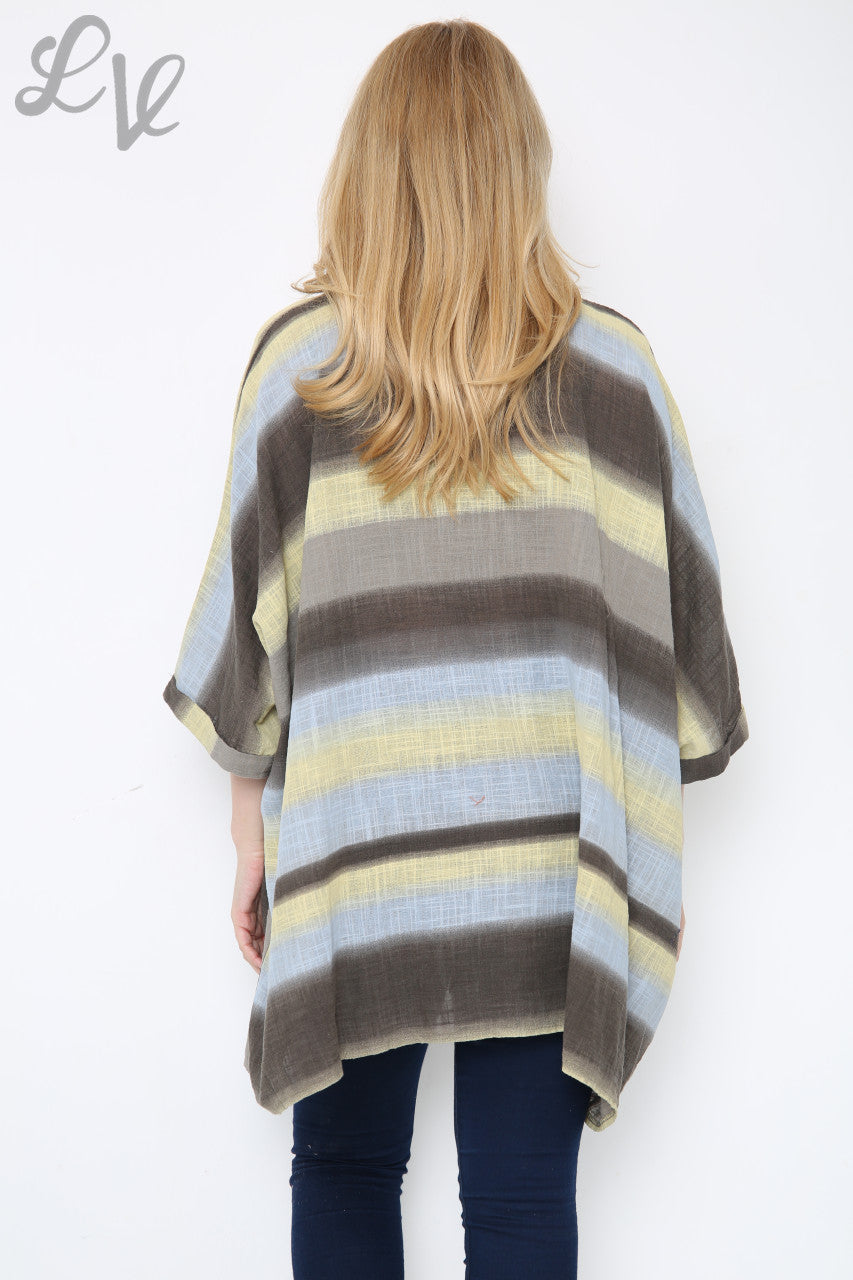 Dames Ombre Kleurrijke Batwing Top Taupe Stukprijs € 10,99