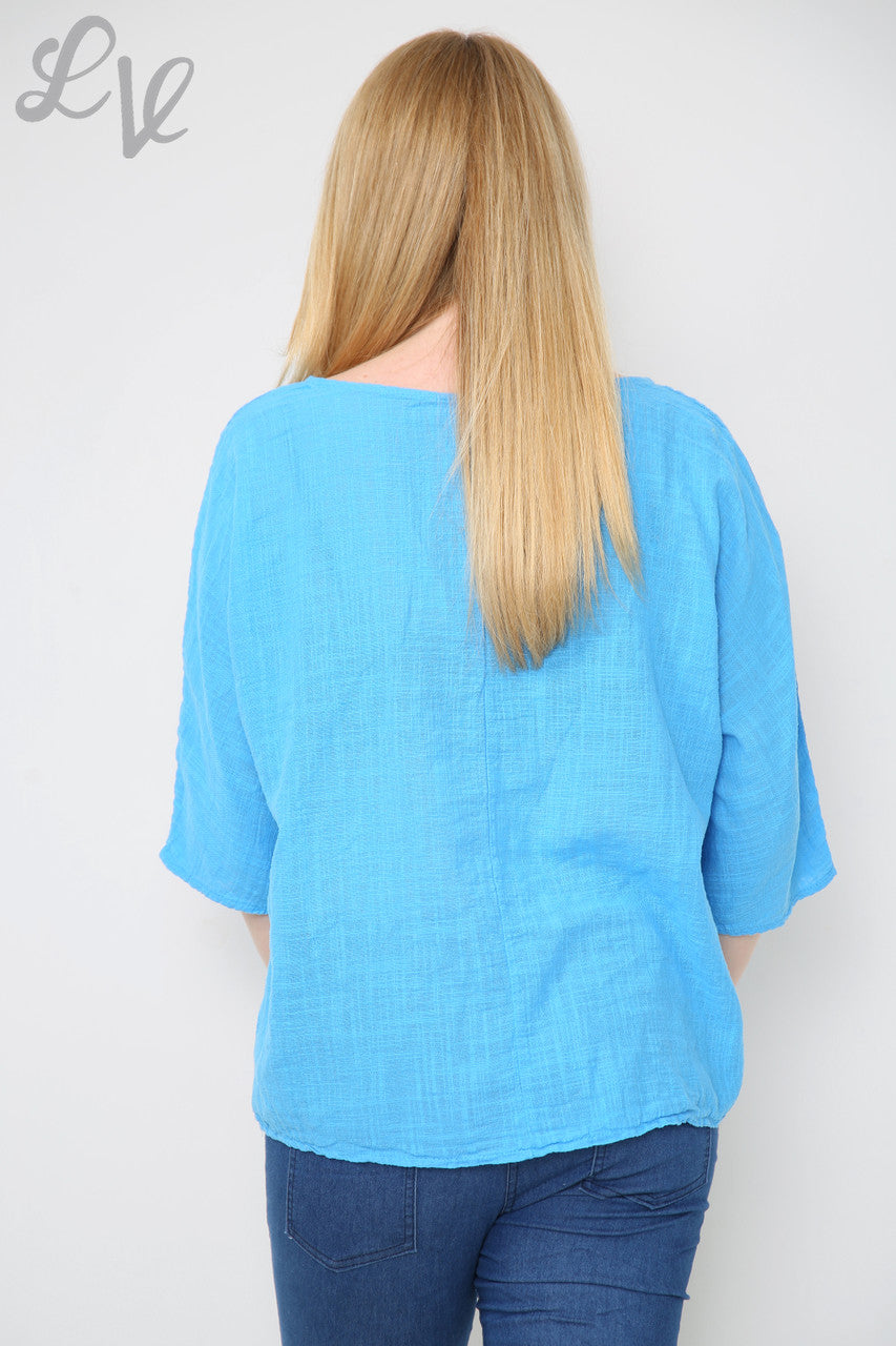 Dames Dubbele Folie Hart Top Turkoois Prijs per stuk €7,99