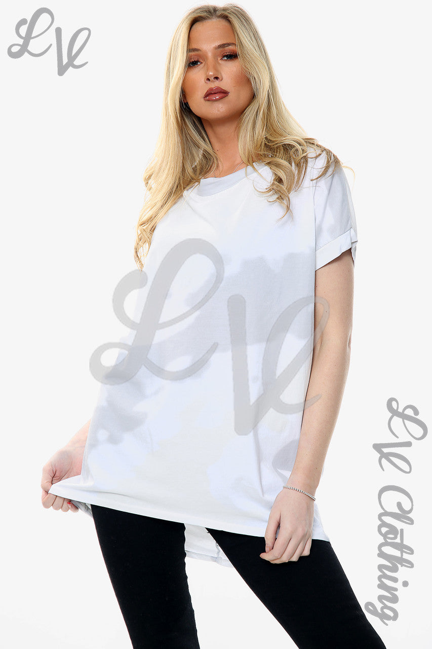 Dames Top met Aquarelprint Wit Eenheidsprijs €10,99