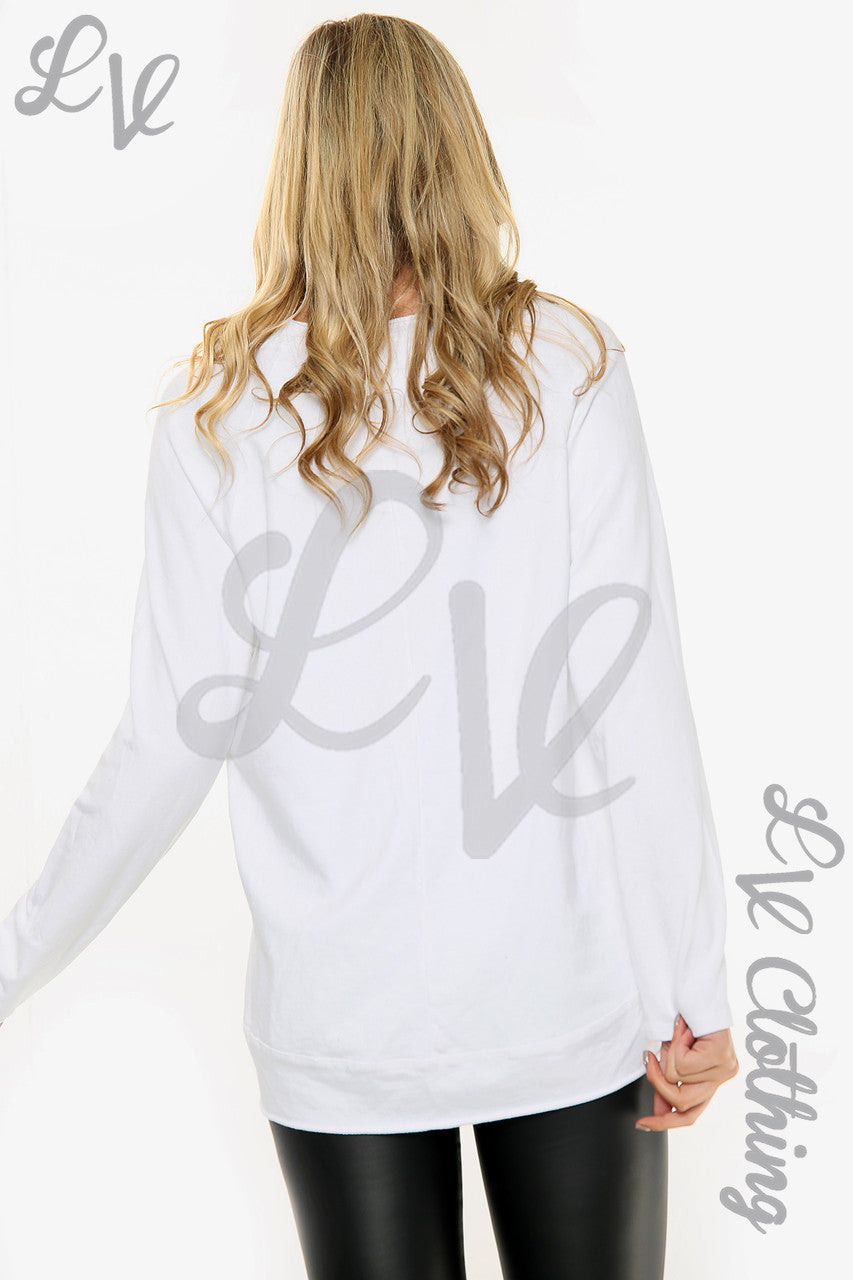 Dames 'Love yourself' Graphic Top Wit Eenheidsprijs WAS €11,99 NU €5,99