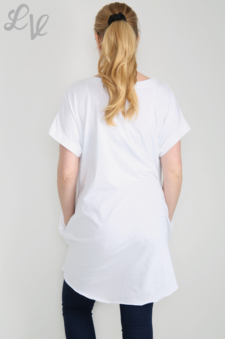 Damesfolie 'Style' Graphic Top Wit Eenheidsprijs € 6,99