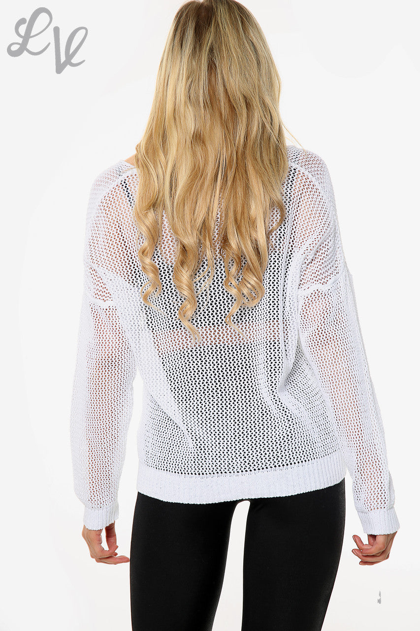 Ladies Fishnet Top White Unit Price £9.99