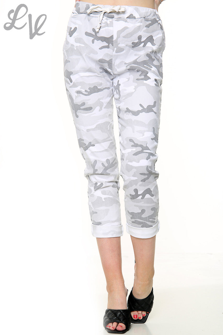 Dames Camouflageprint Magic Broek Zilver Stukprijs WAS WAS 12.99 NU £4.99