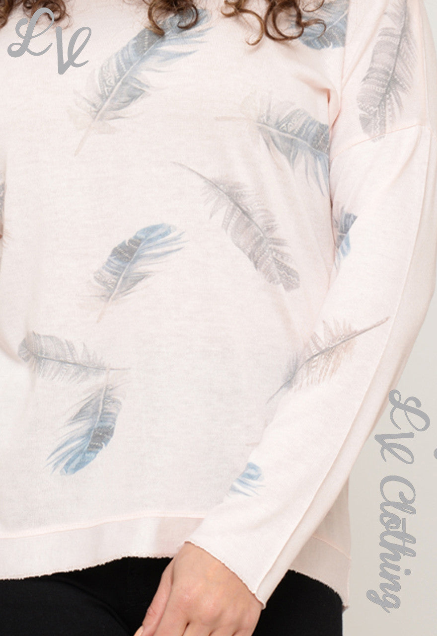 Ladies Feather Print Top £9.99