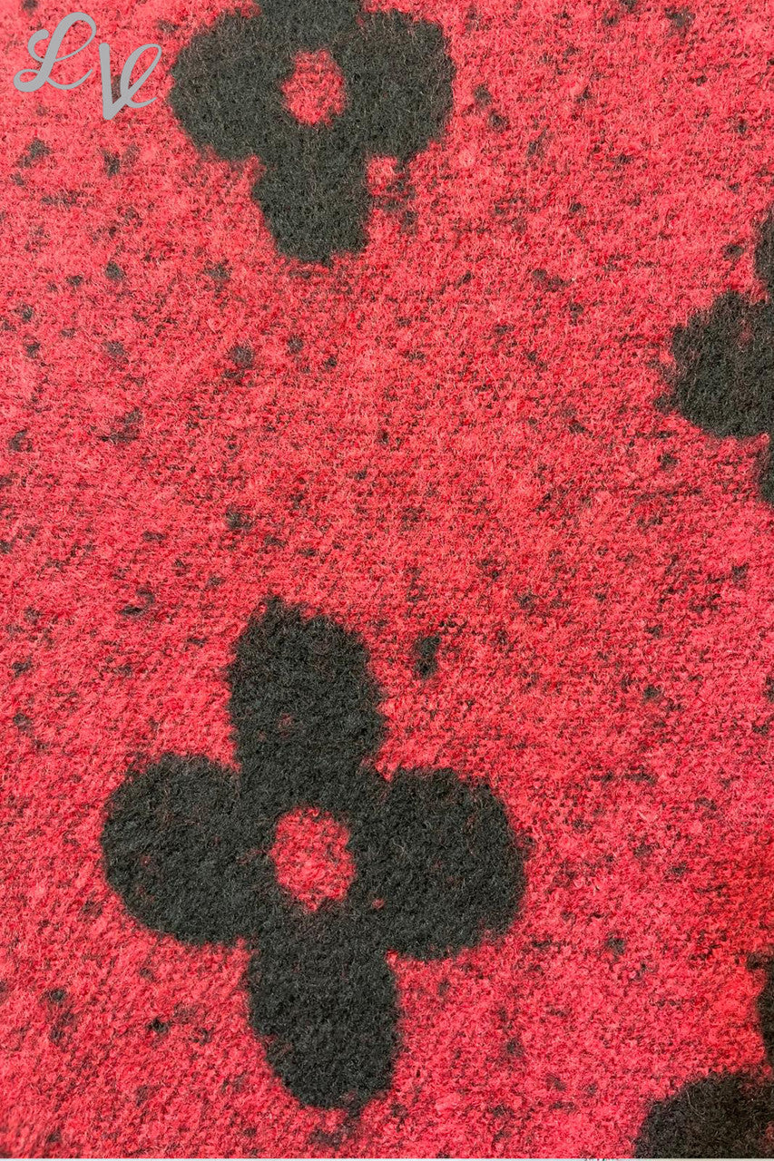 Ladies Flowers Marl Print Scarf Red