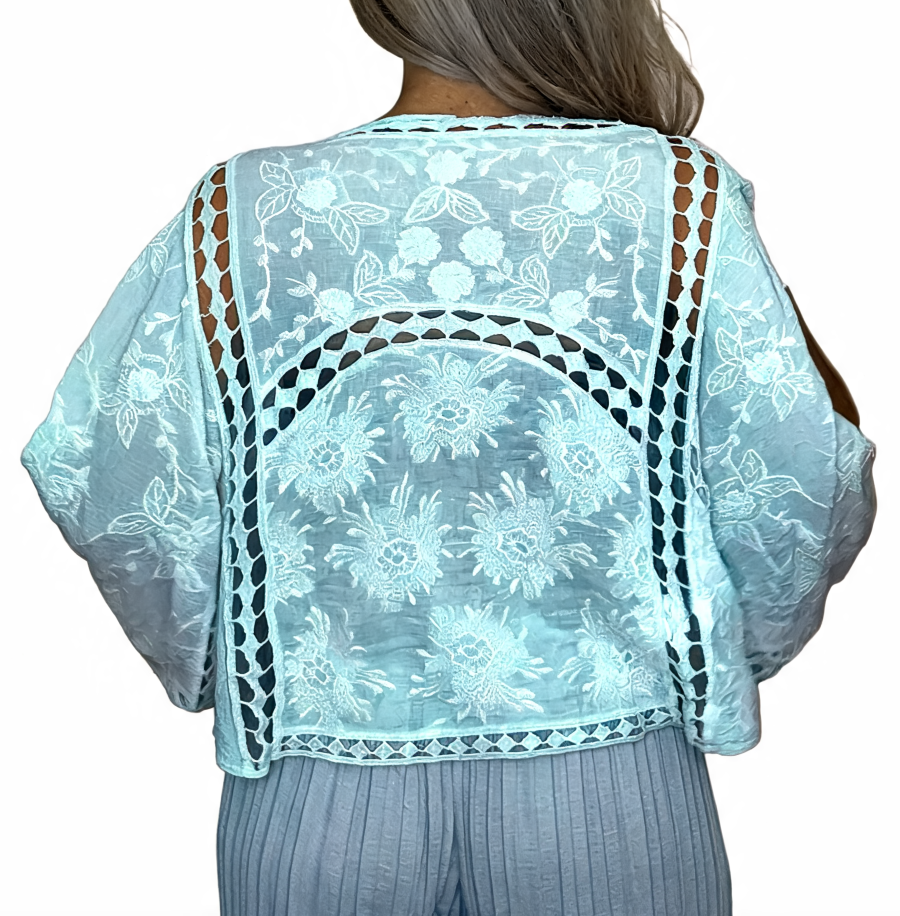 Azure Bloom Verfraaide Gelaagde Smockjurk - Roze