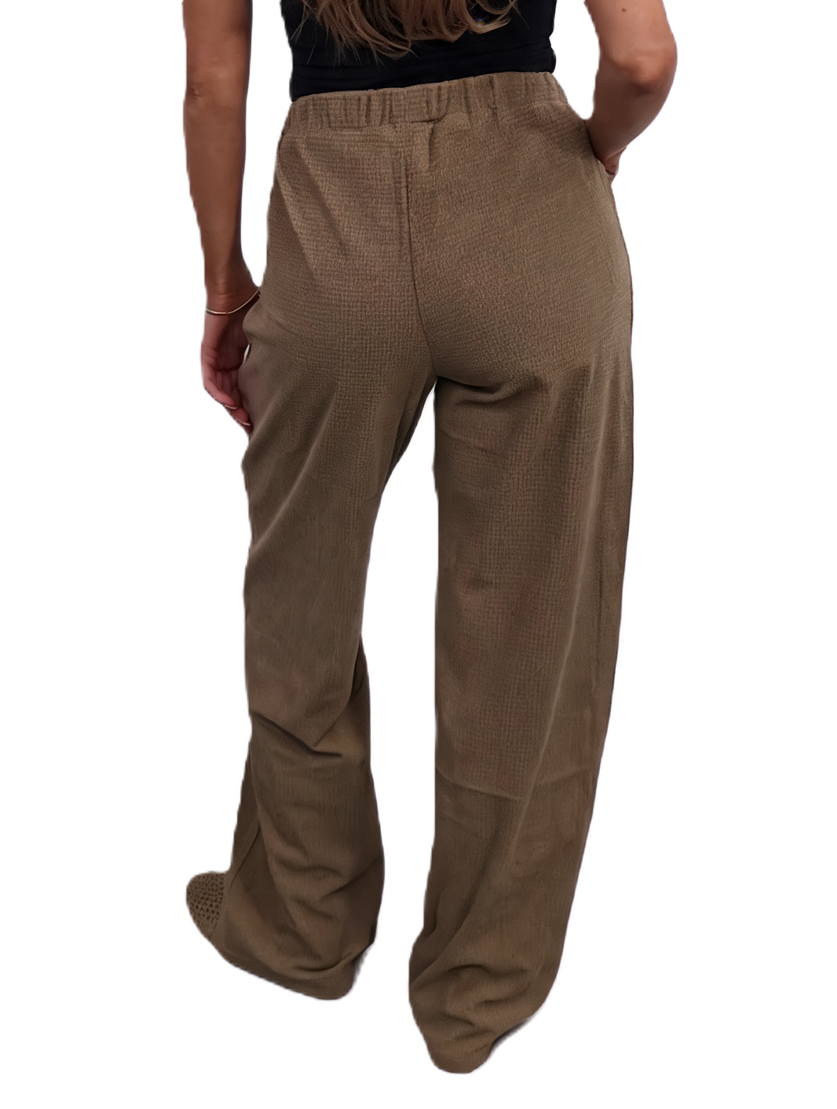 High-Waisted Wide-Leg Trousers with Drawstring