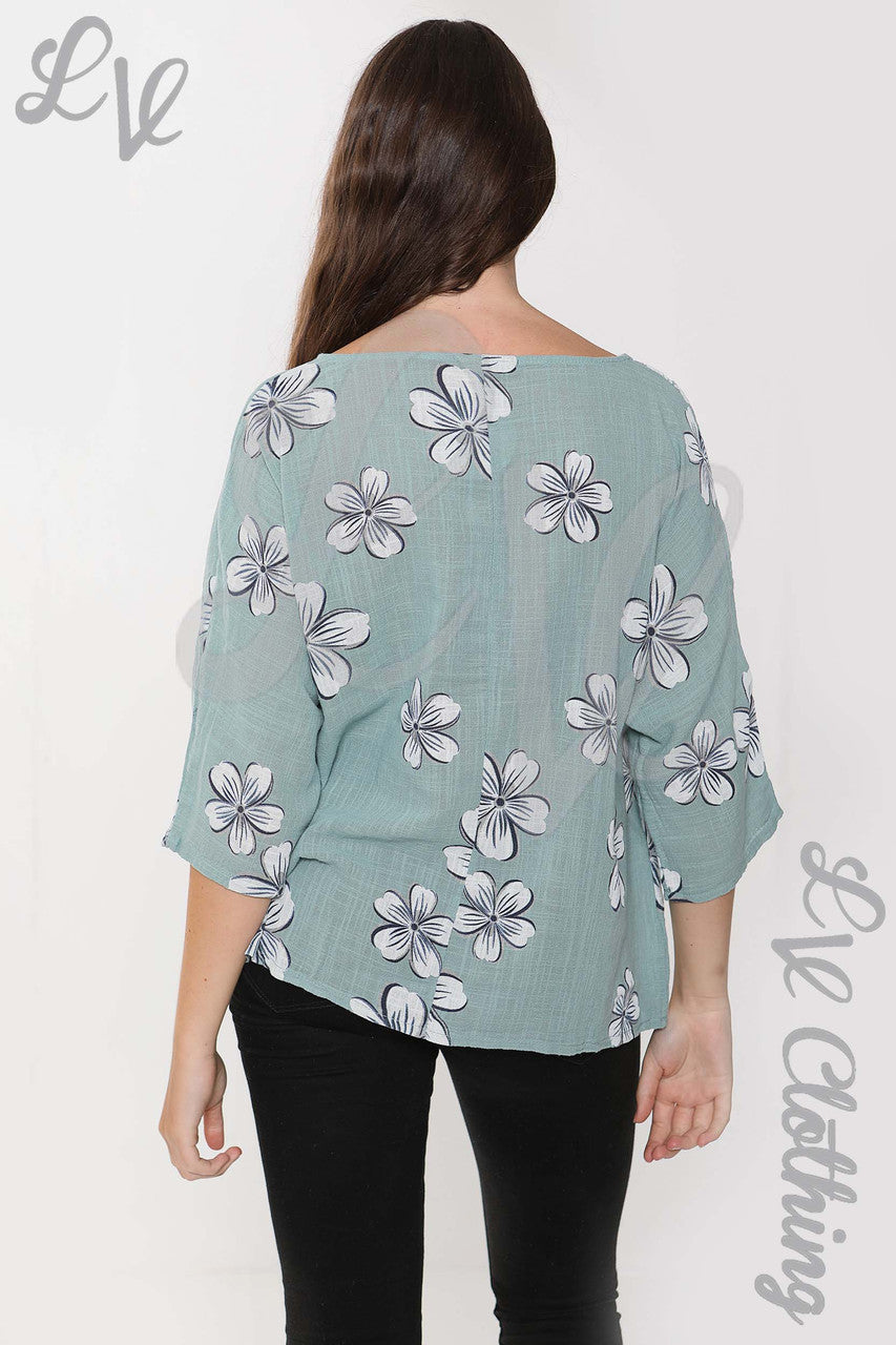 Ladies Daisy Print Top Tiffany - Unit Price £9.99