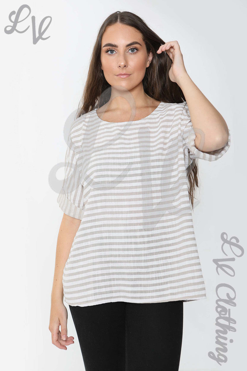 Dames Top Met Kleine Streep Steen - Prijs per stuk €9,99