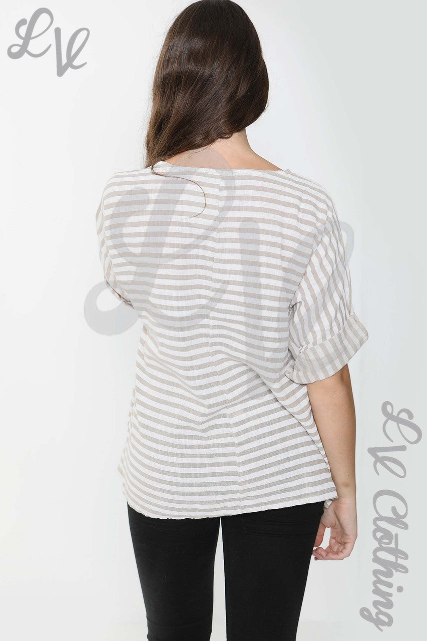 Dames Top Met Kleine Streep Steen - Prijs per stuk €9,99