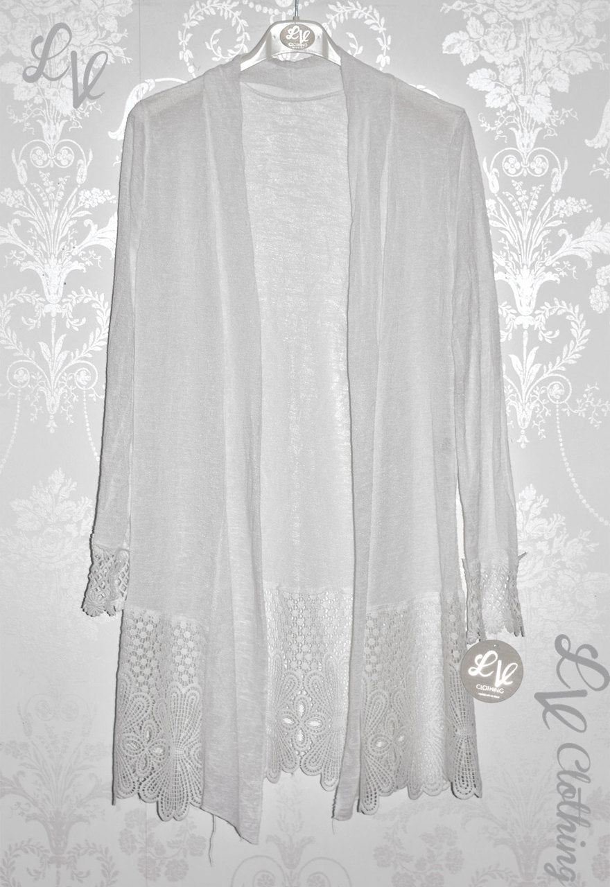 Ladies Crocheted Hem Cardigan £10.99