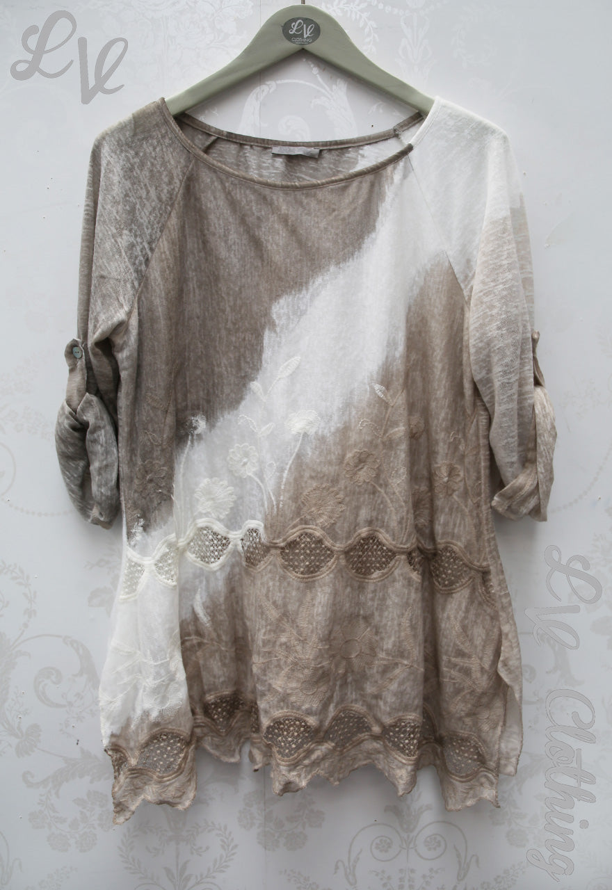 Dames Laagjes Top Kant Bloemenmotief € 17,99