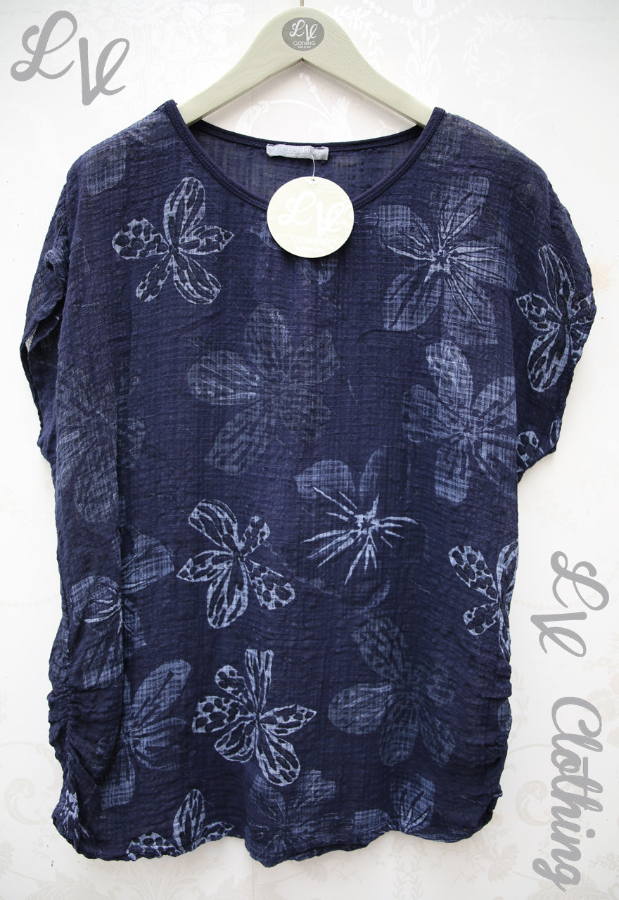 Ladies Dotted Floral Short Sleeved Top £8.99